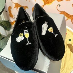 Chico’s black velvet champagne cocktail flats